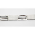 Matt Silver Rectangle en acier inoxydable Bracelet de lien simple Bijoux unisex